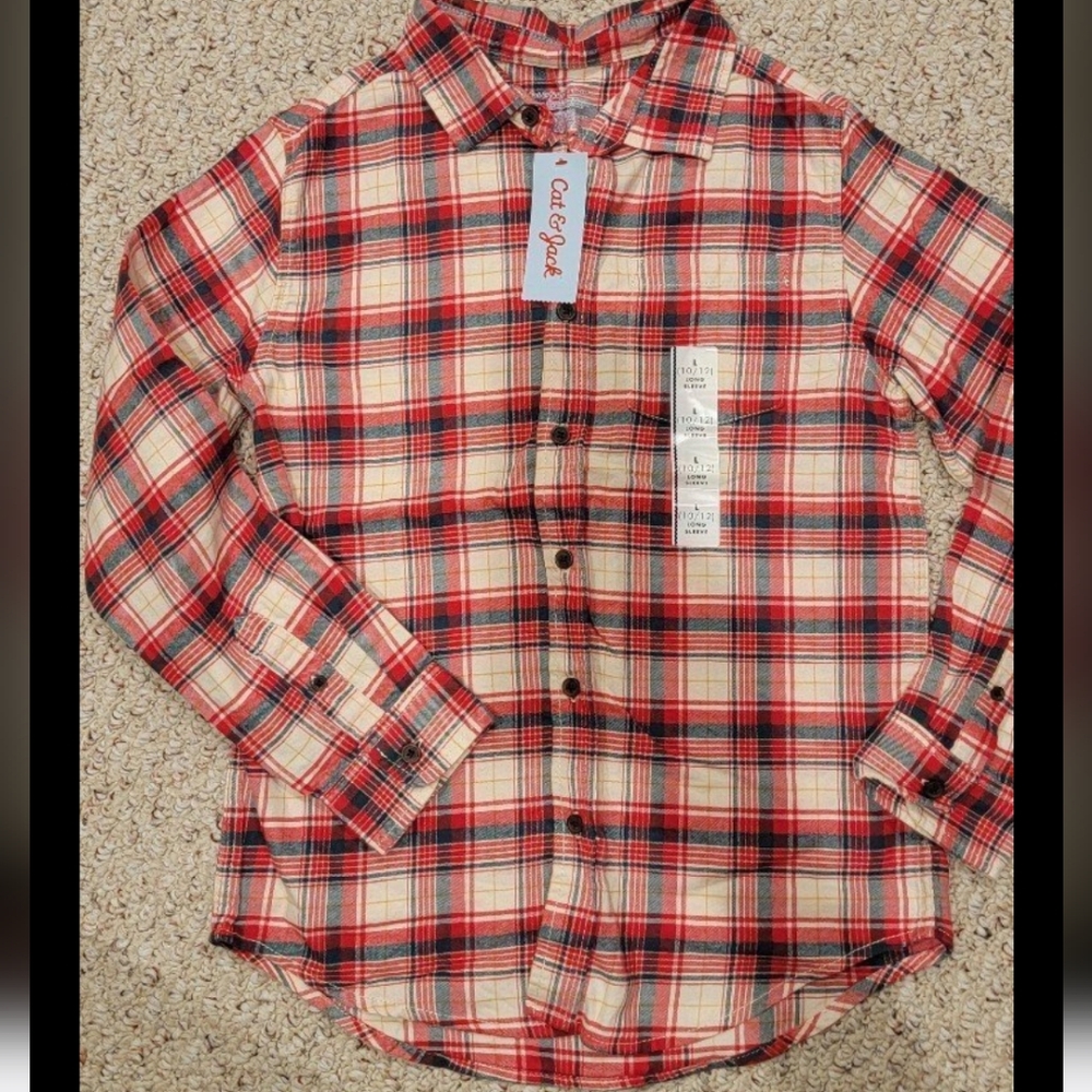Cat and Jack Plaid button down